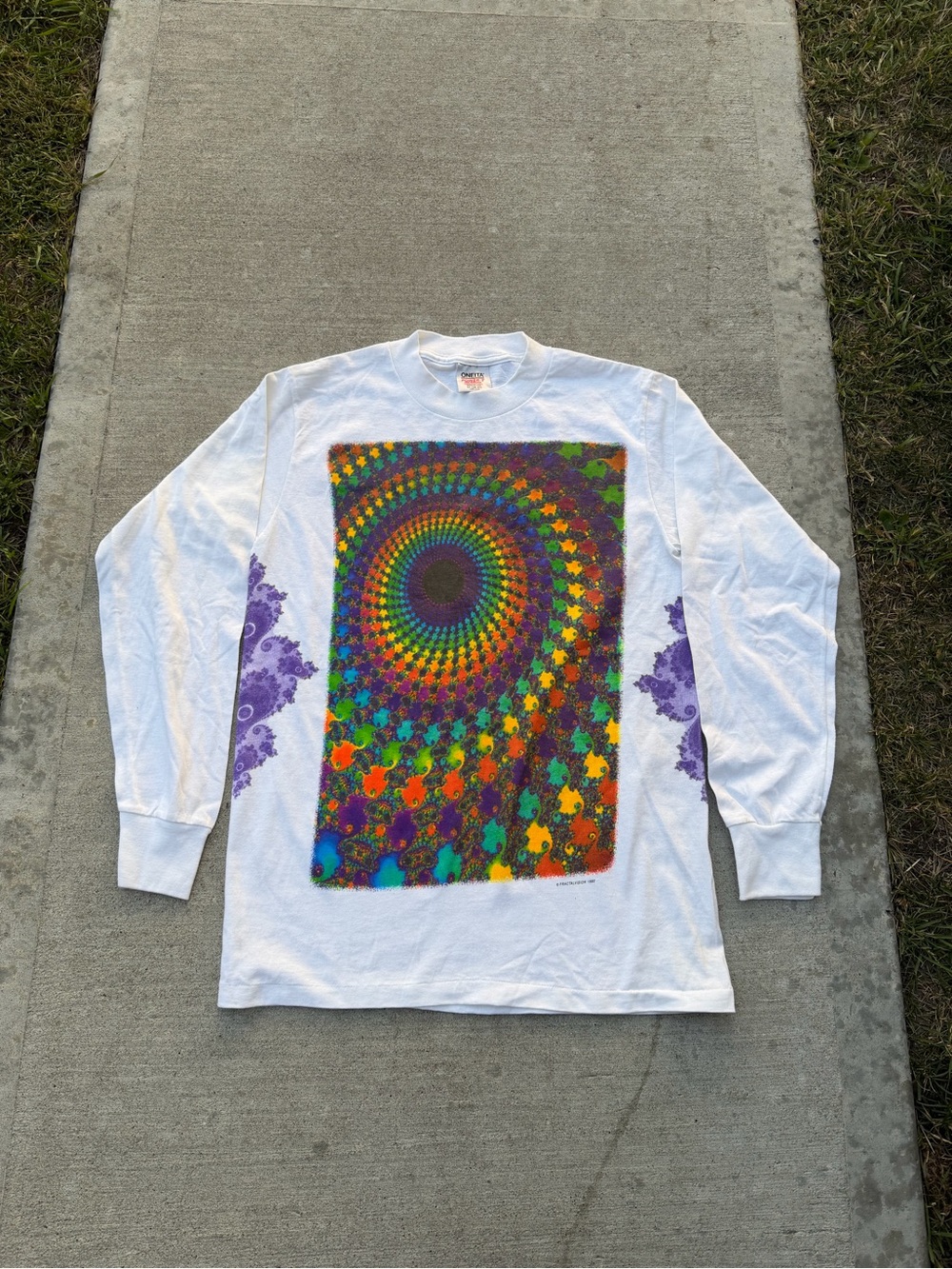Vintage Fractal Big Print 1990s Psychedelic Tee
